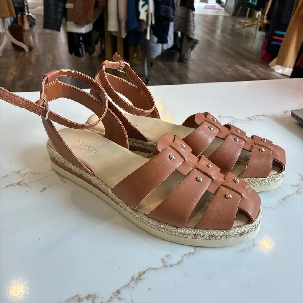 Vince Camuto Tan Leather Espadrilles size 9.5
